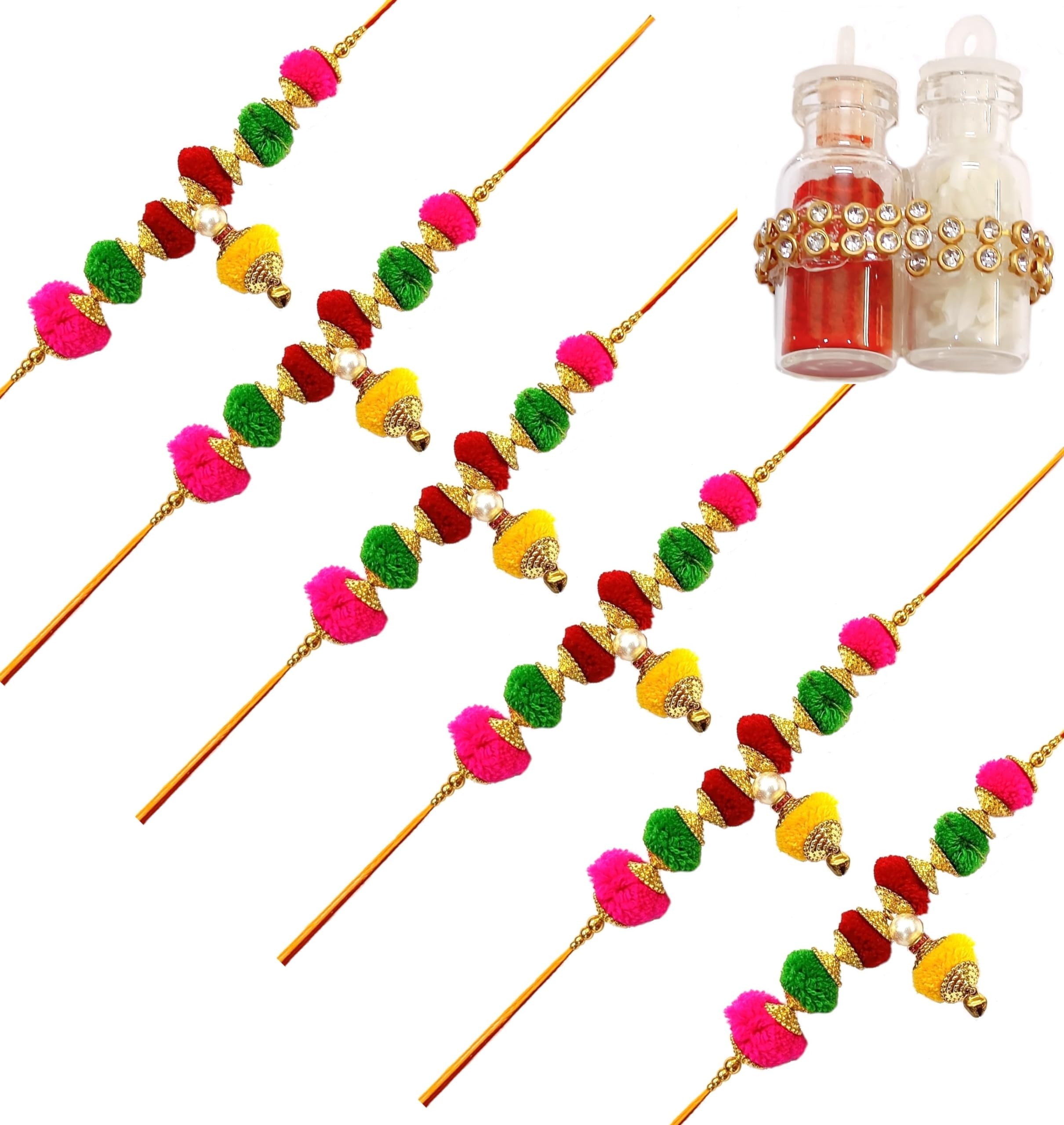 Velour Shoppe Kanjak Gifts For Girls Pack Of 6-Sweet Colorful Mauli Thread With Cute Ghunghru And 1 Roli Chawal Pack (B0CJWGCV6R) Amazon Price History, Amazon Price Tracker
