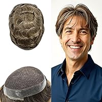 Vista 90 de Toupee - Sistema de pelo para hombres, postizos de encaje suave, sistema de reemplazo de cabello para hombre, línea de cabello de PU, pieza de pelo