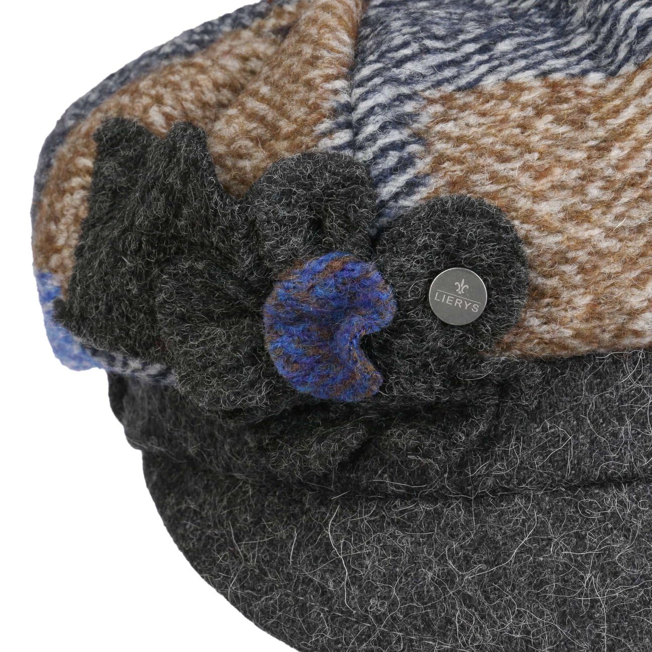 LIERYS Graabo czapka balonowa z daszkiem, czapka z daszkiem Newsboy Cap damska – wyprodukowano we Włoszech z daszkiem, na jesień, zimę, jesień i zimę
