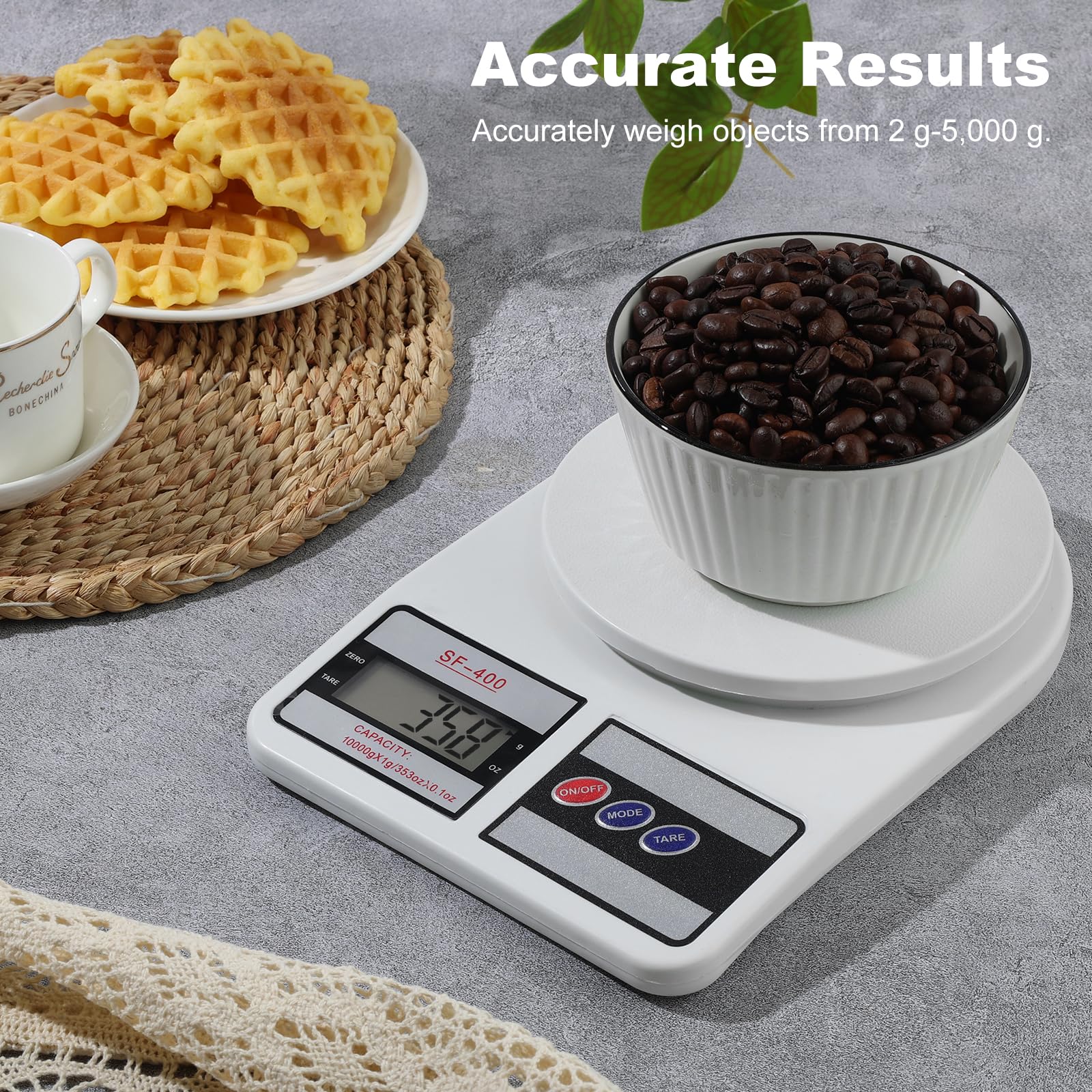 Dijital Mutfak Terazisi 22lb/10kg Kapasite, oz/g Üniteli Paslanmaz Çelik Gıda Ölçeği | Değiştirilebilir USB-C ve Pil Gücü | Yemek Hazırlama, Yemek Pişirme, Pişirme için İdeal
