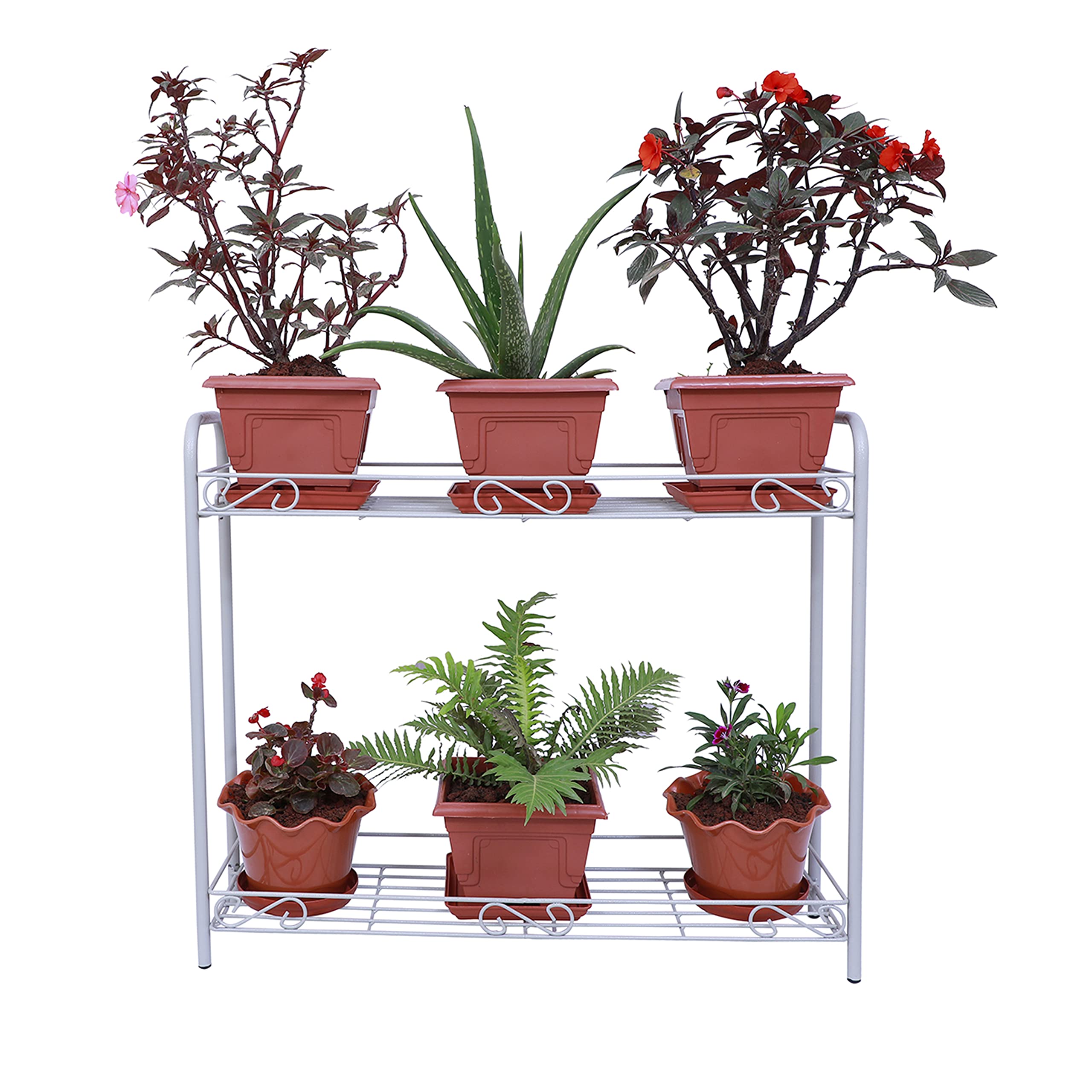 D&V ENGINEERING - Creative in innovation Metal 2-Tier Indoor Outdoor Multipurpose Metal Plant Stand Rack, Decorative Flower Pot Display Shelf - Black (Grey) (B09MC2RVGP) Amazon Price History, Amazon Price Tracker