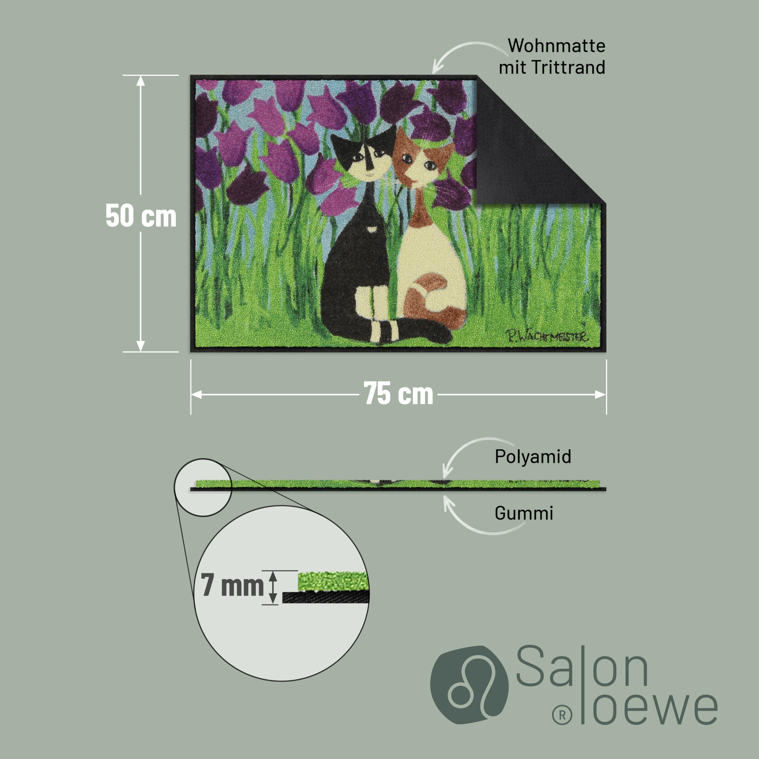 Salonloewe Fussmatte Cielo Di Tulipani I Schmutzfangmatte & Fußabtreter für Innen 50 x 75 cm