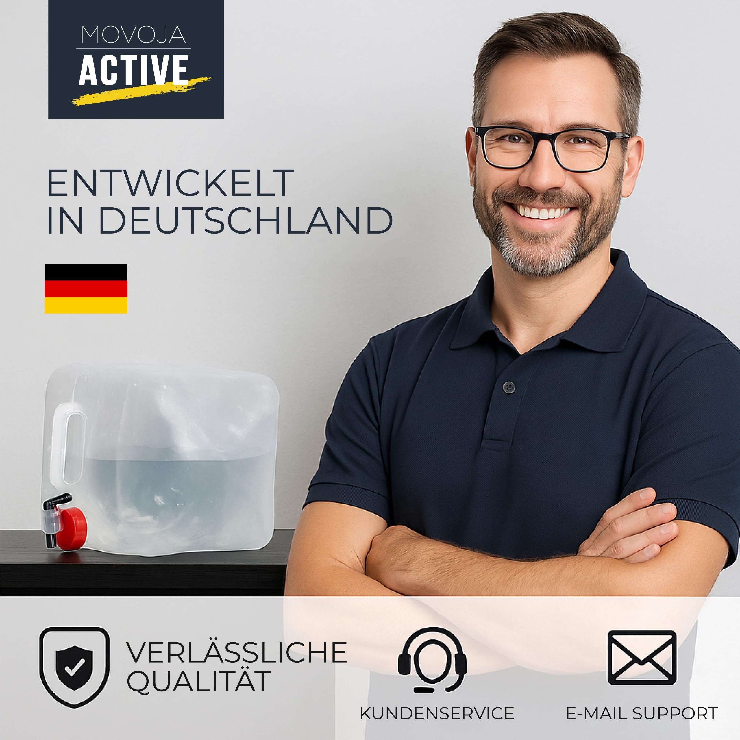 4 Stück 10L Faltbarer Wasserkanister mit Hahn - BPA-Frei & Lebensmittelecht I Outdoor Camping Wasserbehälter faltbar Trinkwasserkanister Faltkanister Trinkwasser Water Kanister 10l 10 Liter