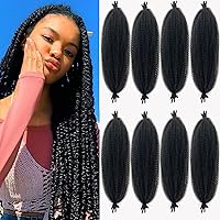 Vista 41 de Extensiones de pelo rizado afro elástico de 10 pulgadas para rastas suaves, 8 paquetes de pelo trenzado cubano pre-separado para mujeres y niños