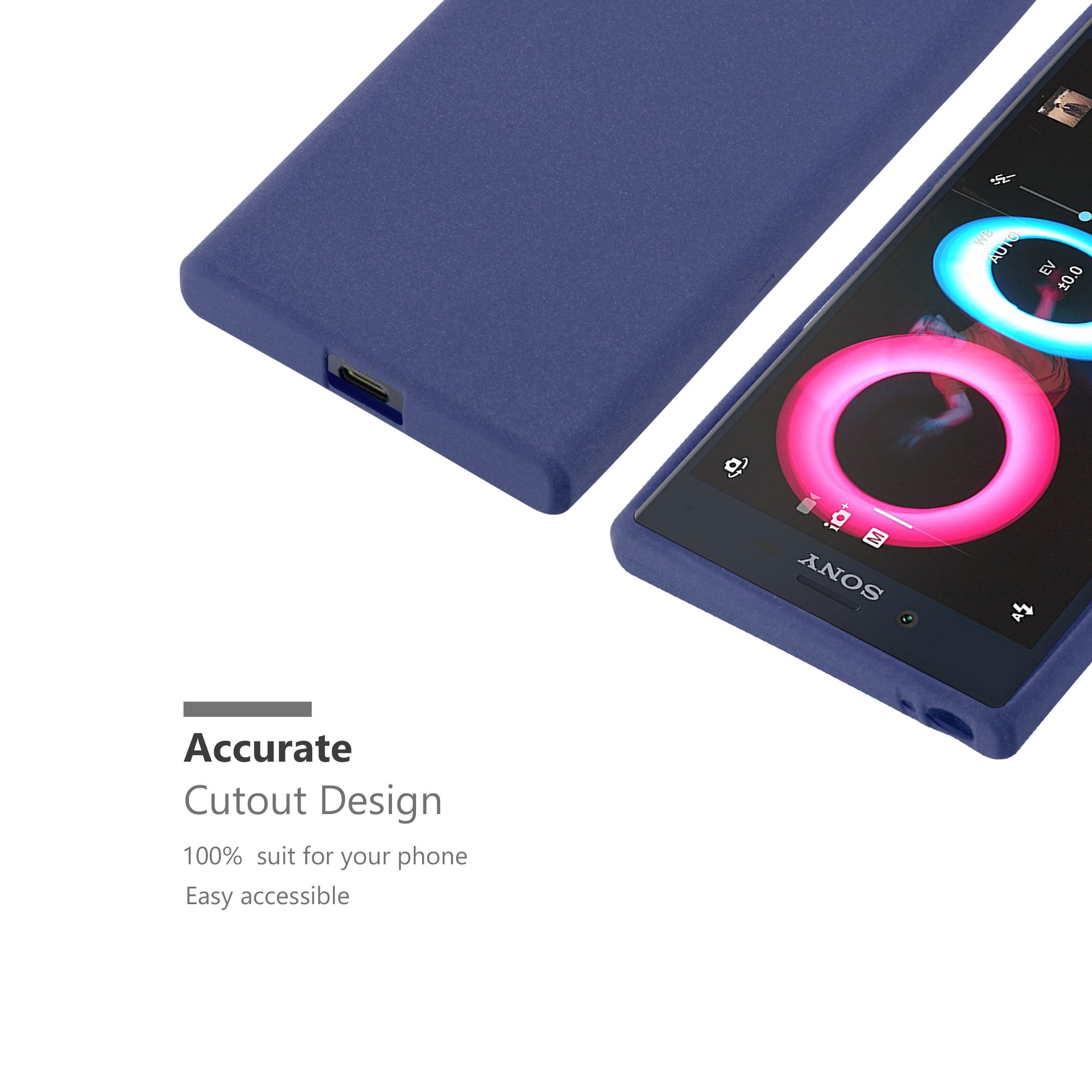 Cadorabo Custodia Morbida In Silicone TPU Per Sony Xperia X, Colore Frost Blu Scuro - Sottile E Antiurto