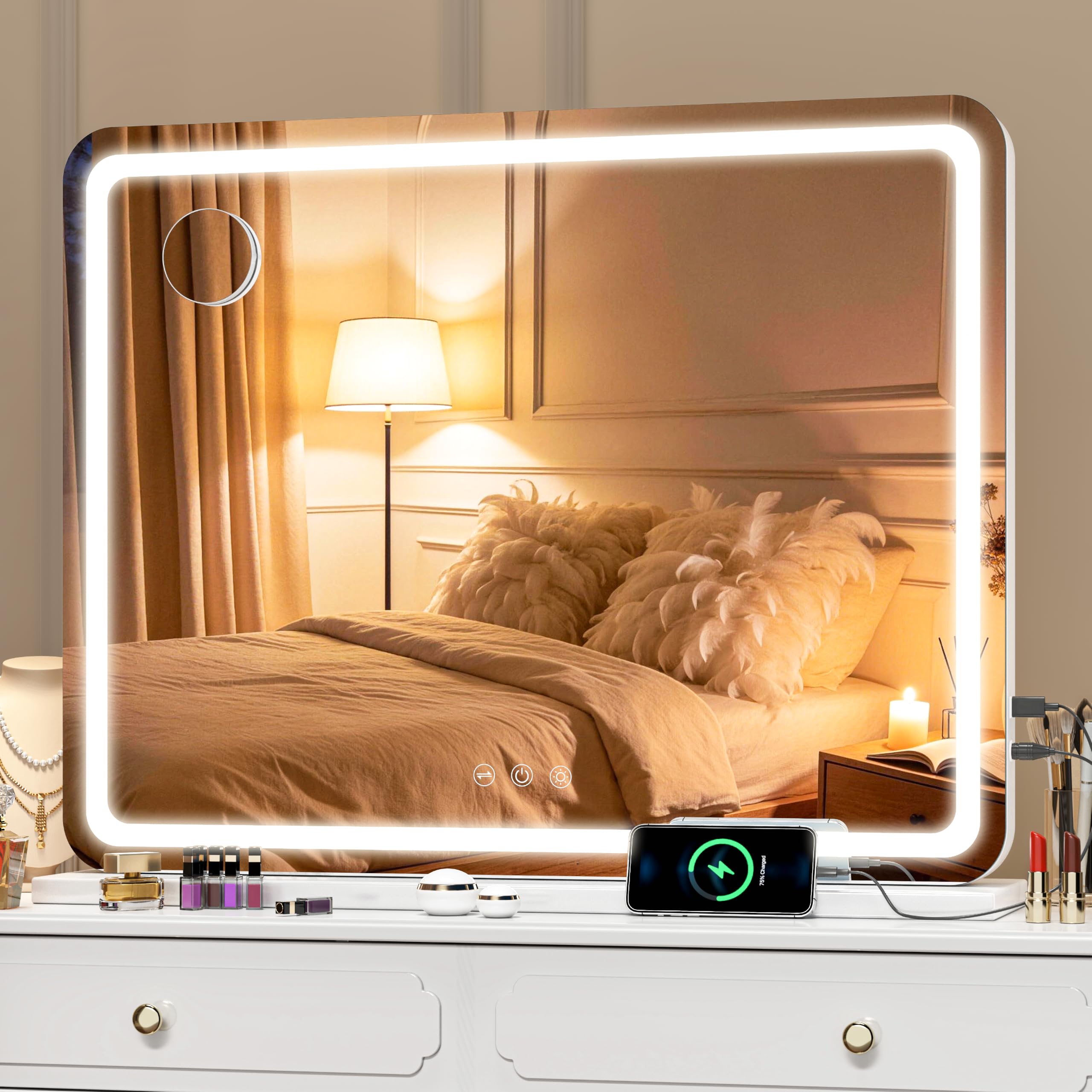 Cosivio Vanity Mirror with Lights, 70x50cm LED Makeup Mirror