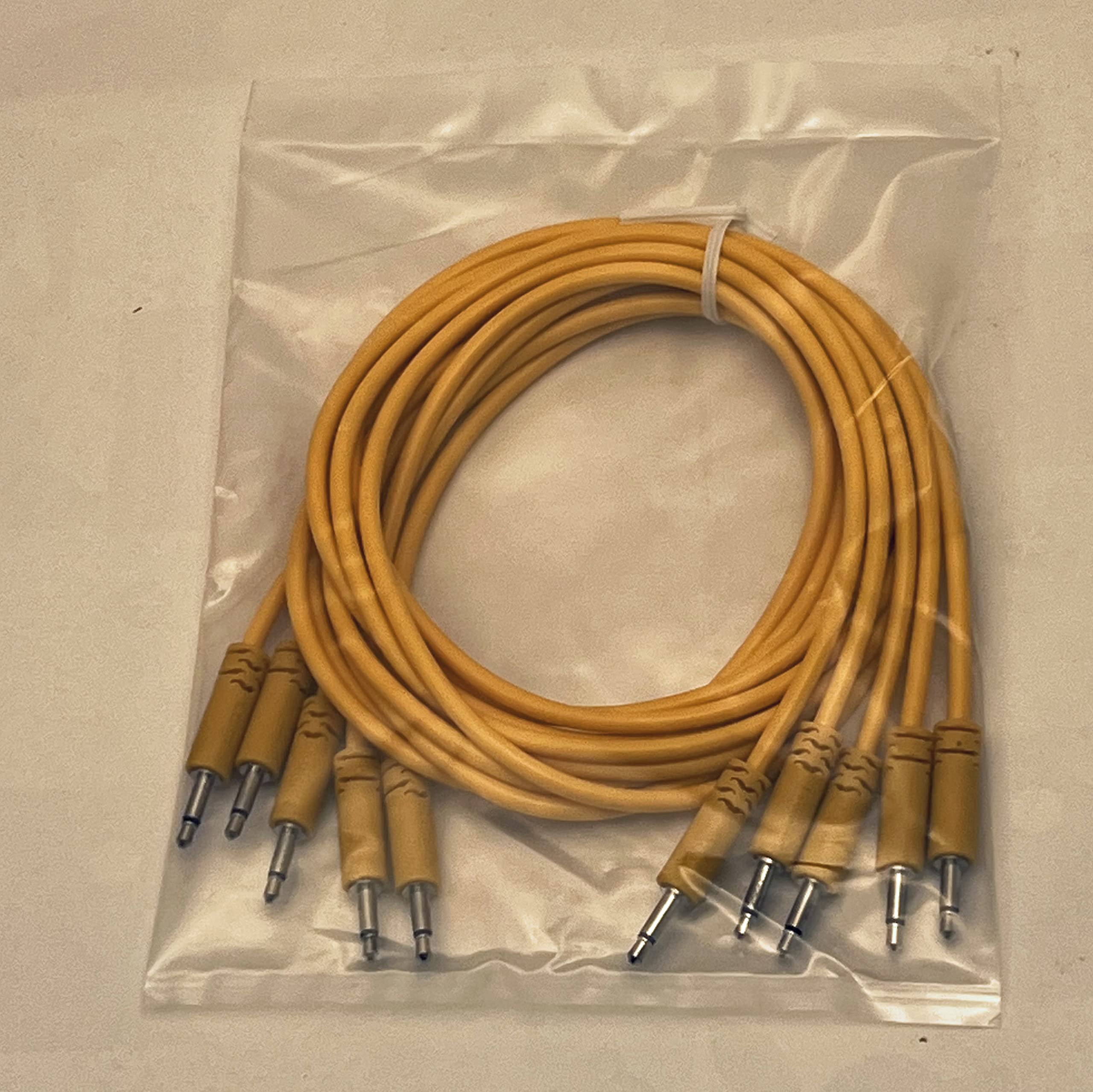 Luigis Modular Supply Lot de 5 câbles patch Spaghetti Eurorack doré/orange, 36 (90 cm)