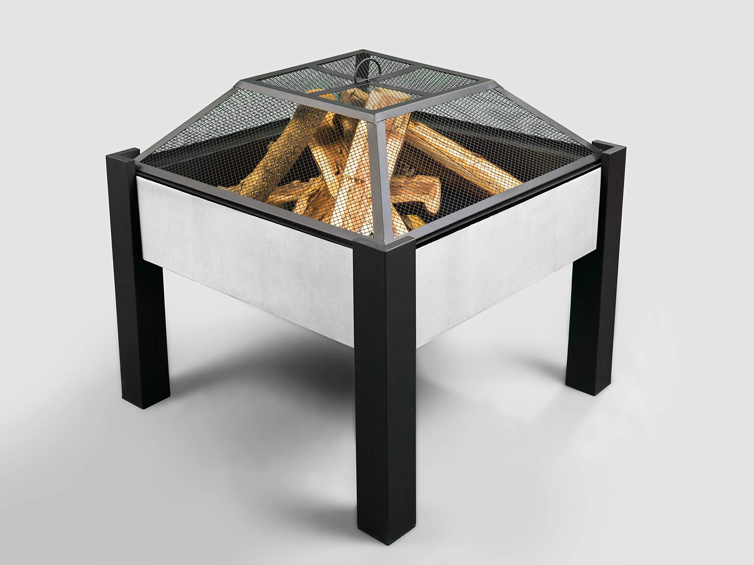 Hanie Design BFP-206M Modena Faux Concrete Woodburning Firepit, Grey