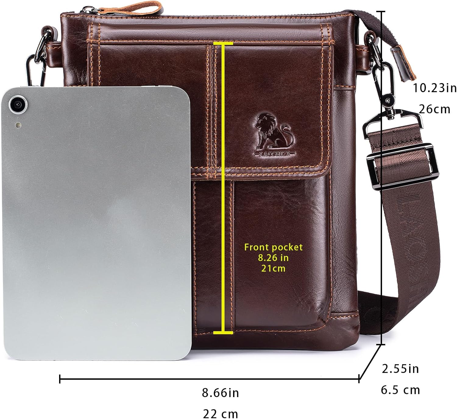 pundarika Genuine leather CrossBody bag for men,shoulder bag for men,men's bag,Briefcase Handbag small Messenger bag.