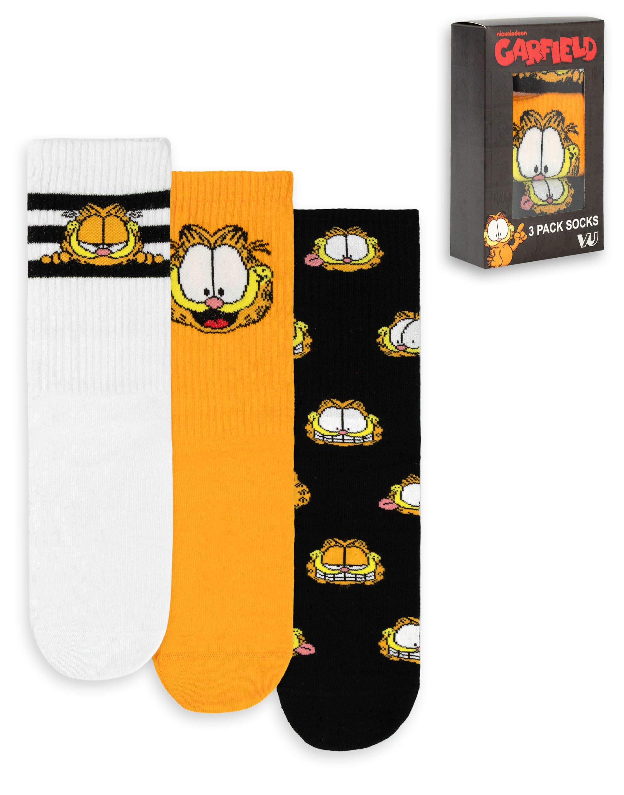 Vanilla Underground Garfield Unisex Orange Character Calf Socks Set Of 3 (7-11 Uk) from B&Q