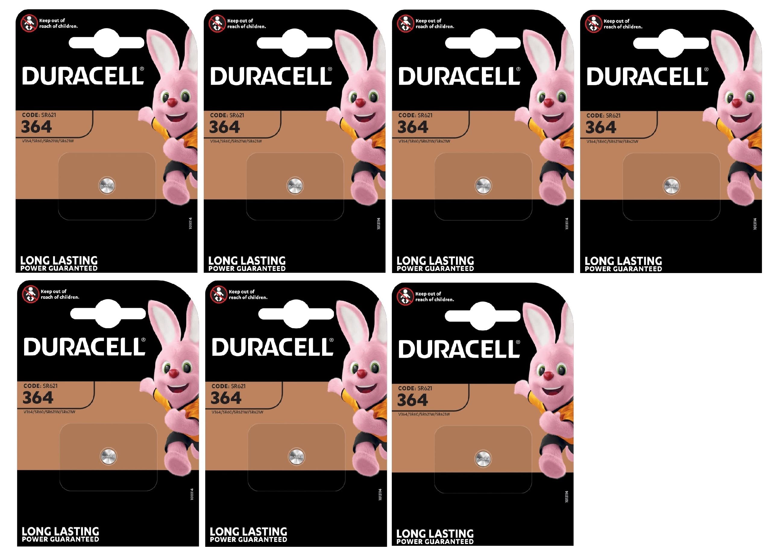 7 x Duracell 364 Silver Oxide (7 Ampoules de 1 Batterie) 7 Piles
