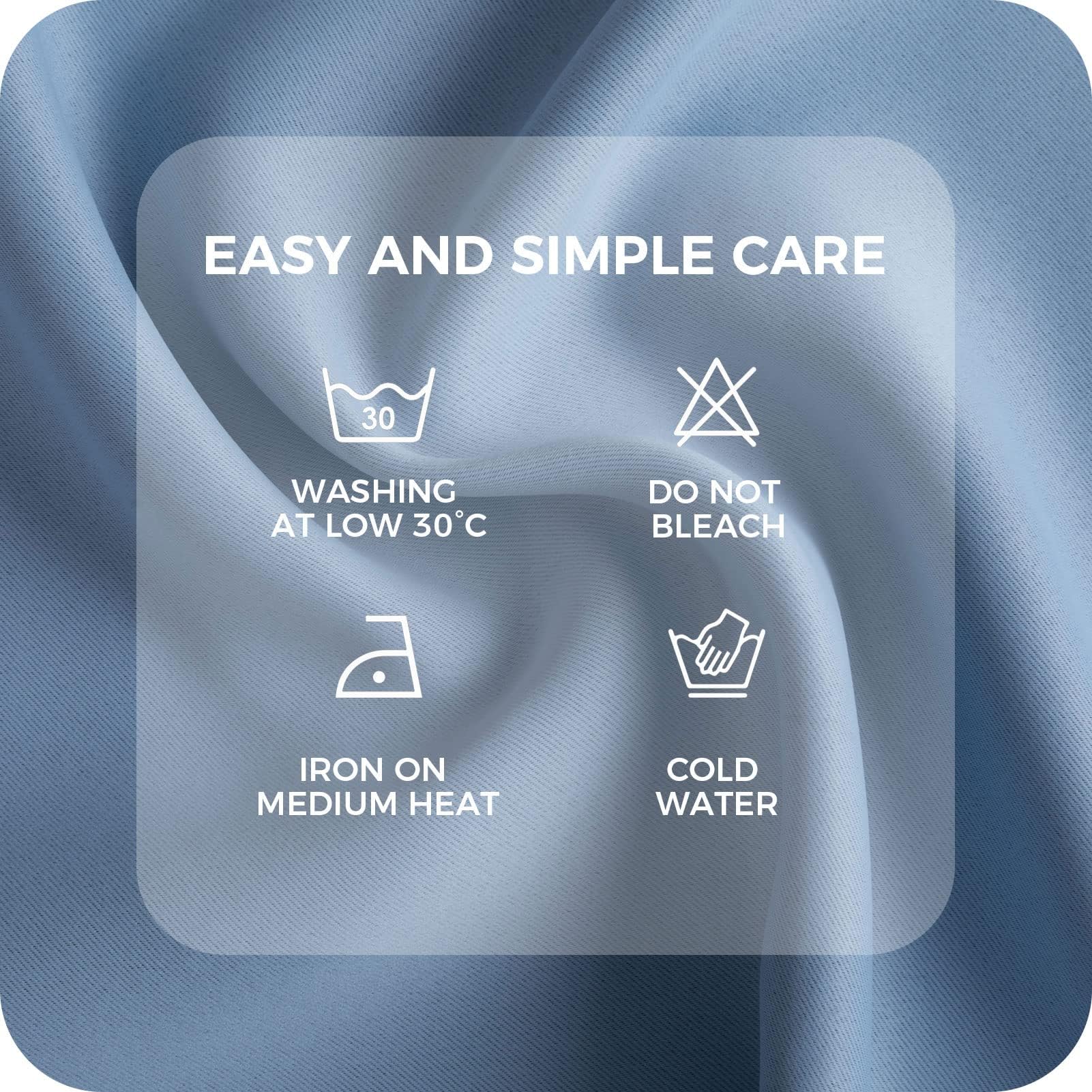 MRTREES Blue Blackout Curtain 84 Inch Drop - Image 4