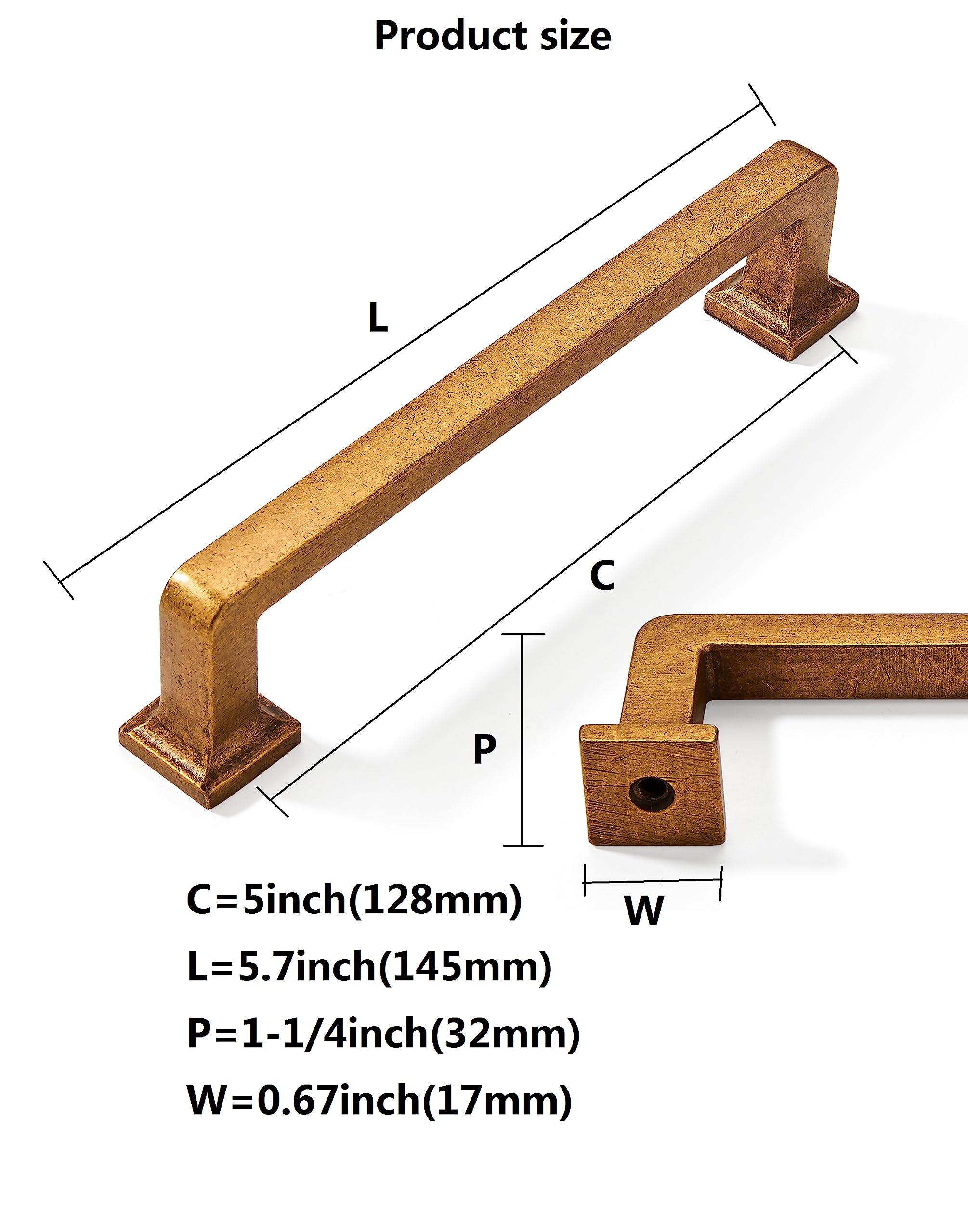 Khtumeware - 80219 Antique English Brass Cabinet Pulls CTC 5 in (128 mm) 10 Pack
