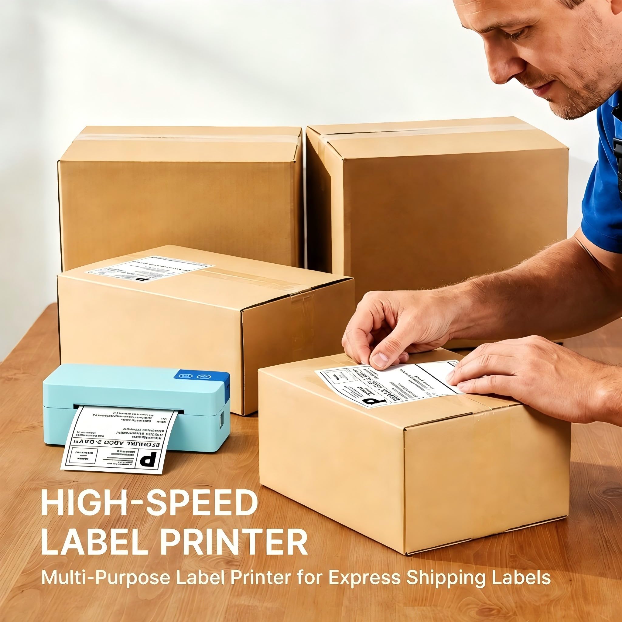 Bluetooth Etikettendrucker DHL, 4x6 Versandetiketten Drucker PL50E