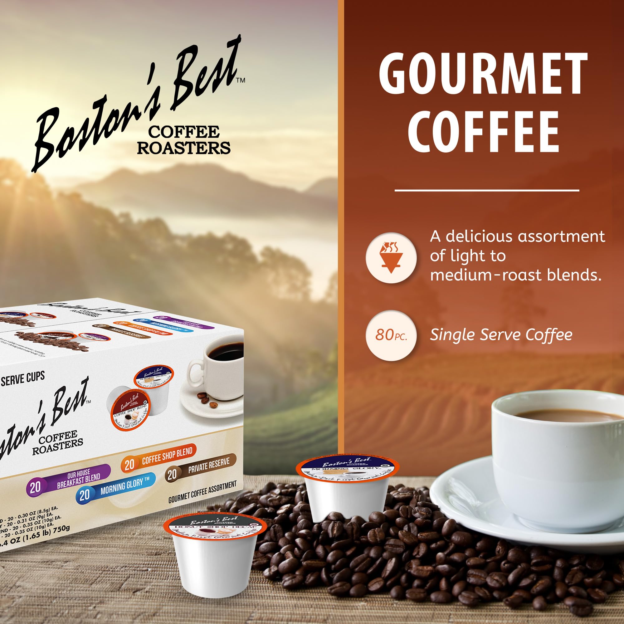 Amazon.com: Boston's Best Assorted Variety Blends Single Serve K-Cup Coffee,  80 Count (Compatible with 2.0 Keurig Brewers) : Grocery & Gourmet Food