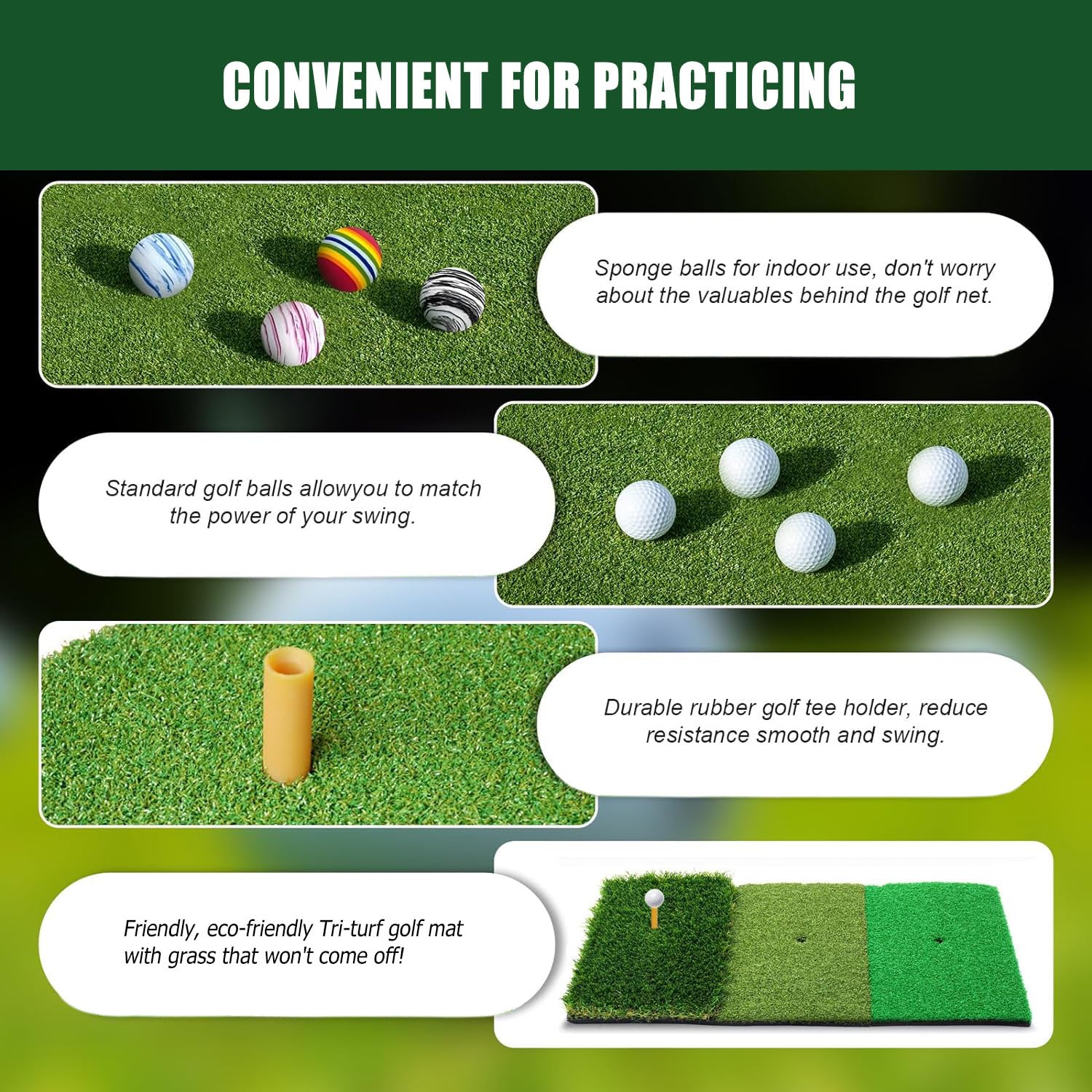 Juego de red de práctica de golf, equipo de entrenamiento de golf en casa de 10 x 7 pies con objetivo, alfombrilla, pelotas y camiseta, regalo ideal para hombres, niños y entusiastas del golf
