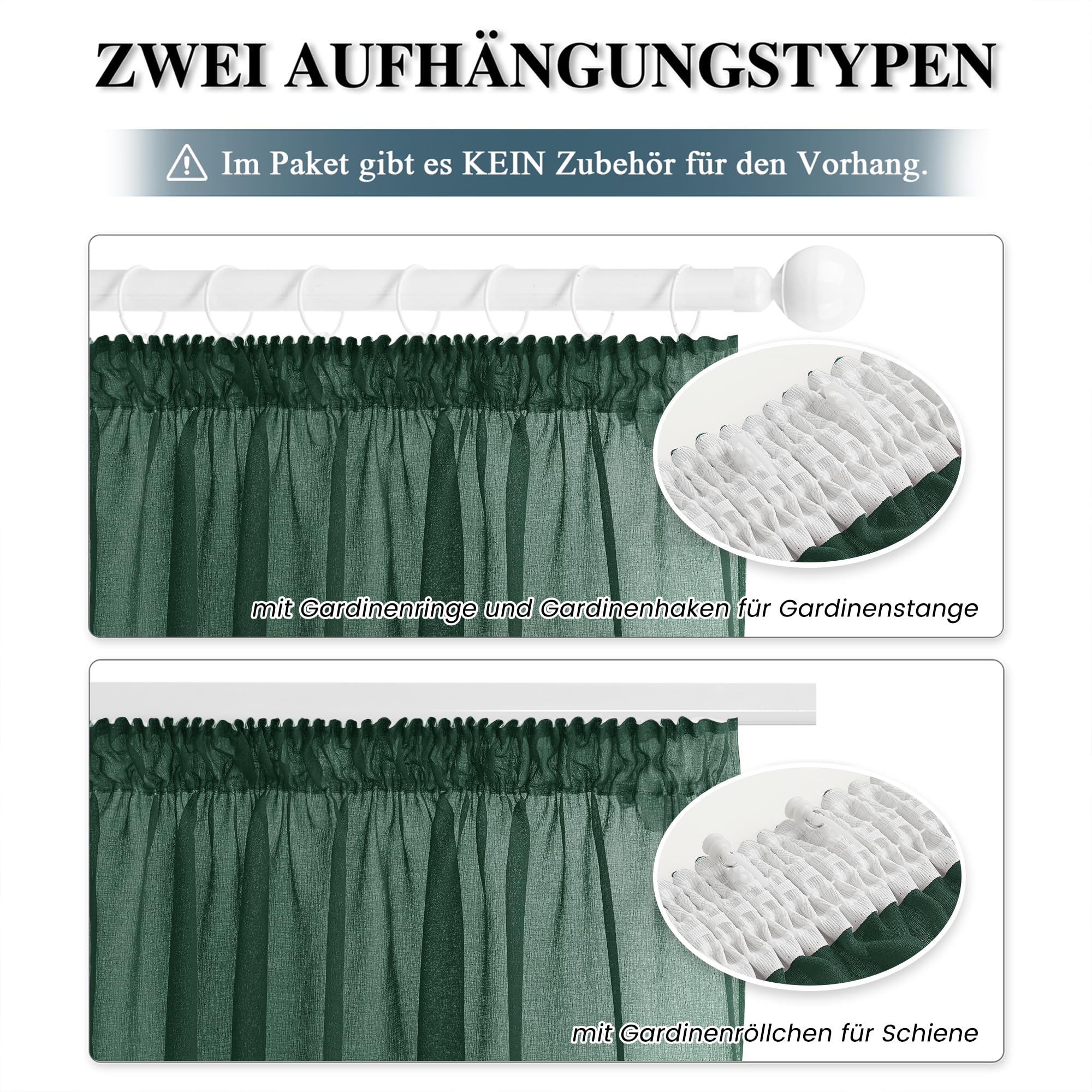 PONY DANCE Tende Corte per Cucina Filtraggio Luce Morbida Tende per Interni Moderne con Fettuccia Decorazione Voile Curtains Trasparenti 2 Pezzi L 140 x A 160 cm, Verde Scuro