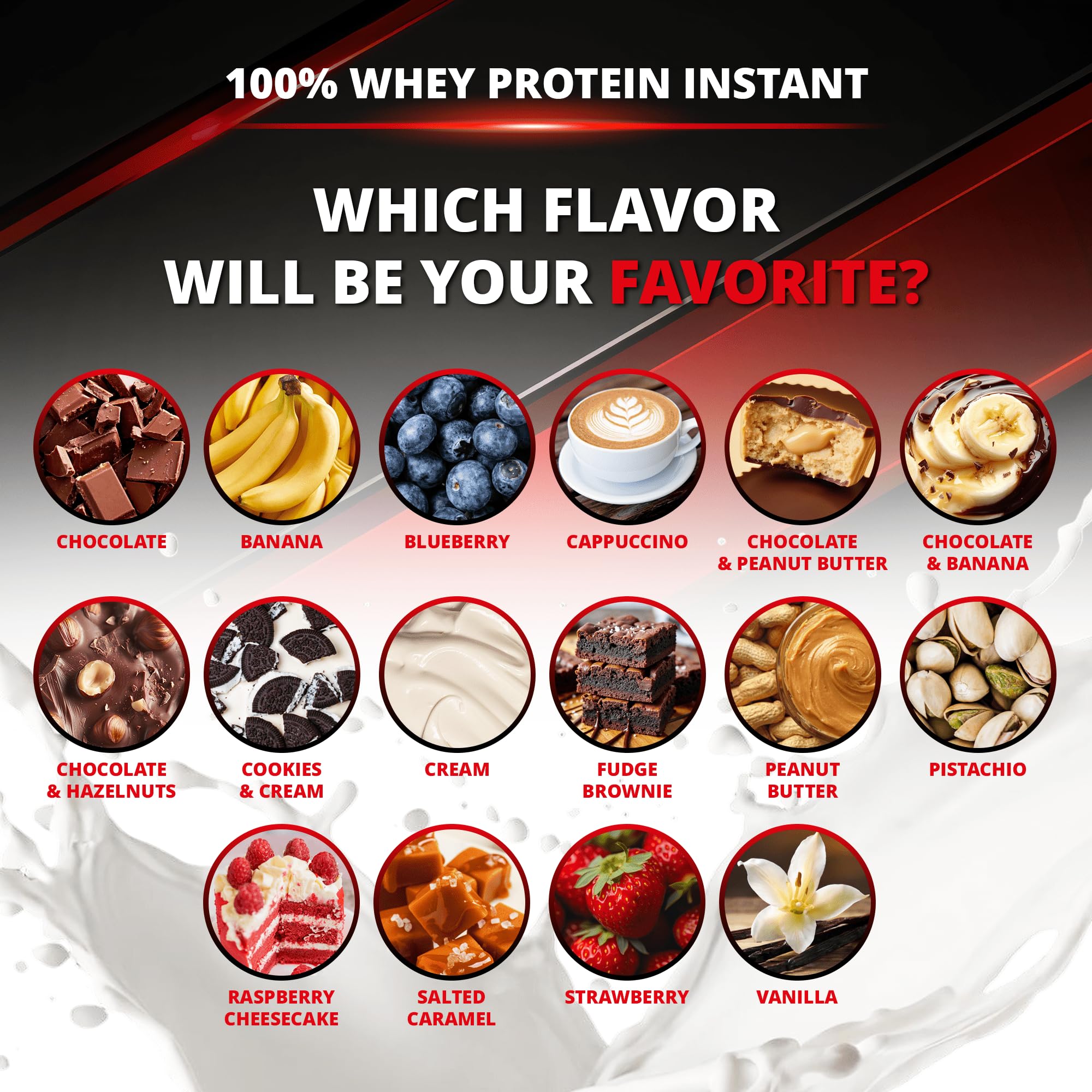 IMMORTAL NUTRITION Whey Protein Instant 2000 g - Białko w proszku z WPC, WPI i WPH | Niska zawartość cukru i tłuszczu | 24 g białka na porcję | Wanilia