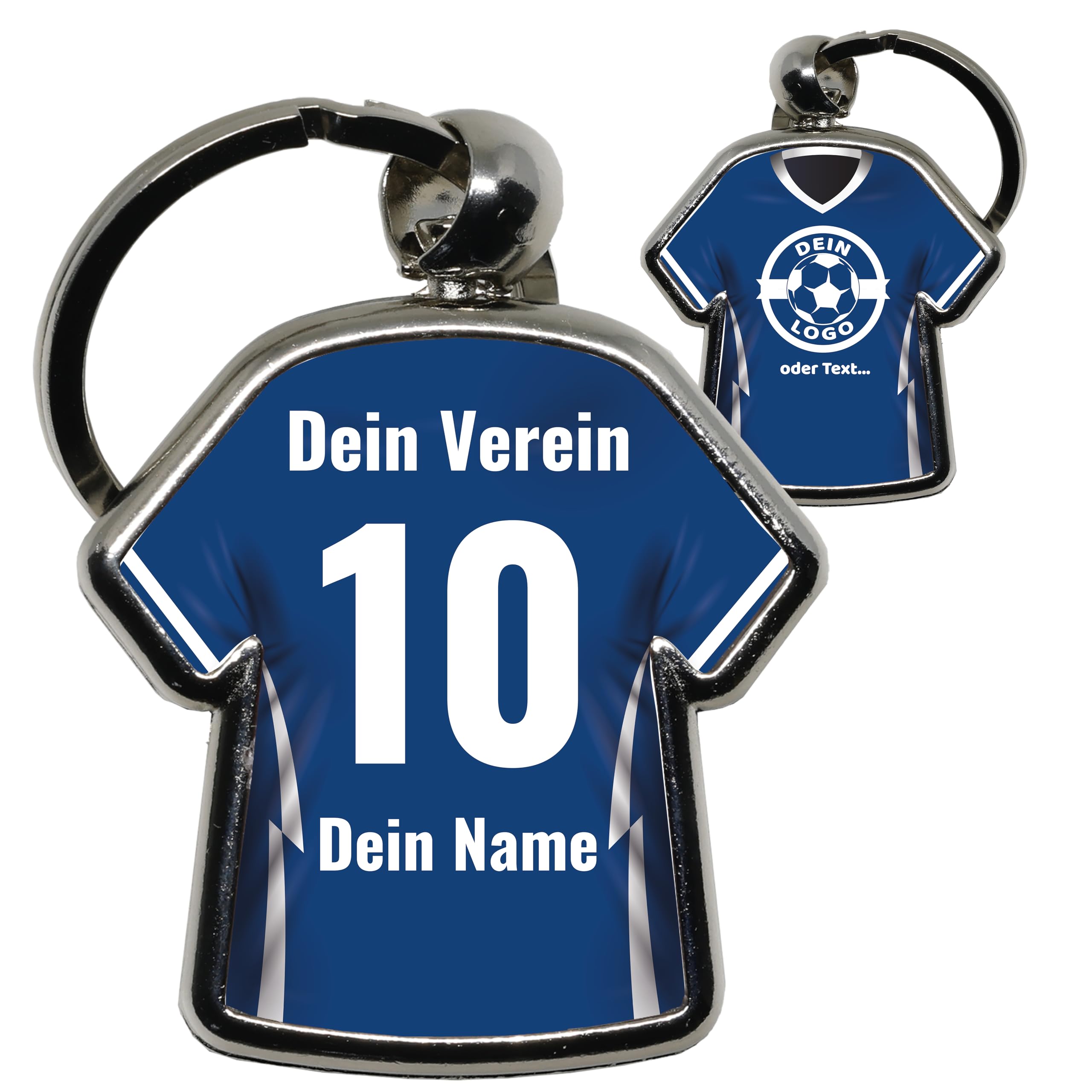 minifan Personalisierter Schlüsselanhänger Trikot Name, Nummer, Logo & Vereinsfarben | Geschenk für Sportler, Trainer, Kinder & Fans | Hochwertig gefertigt in Deutschland