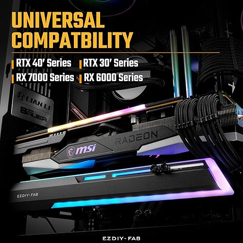Miniatura 2 de EZDIY-FAB Soporte Abrazadera para GPU ARGB de 5V, Refuerzo de Soporte para Tarjeta Gráfica GPU, Soporte para Tarjeta de Video, Estructura