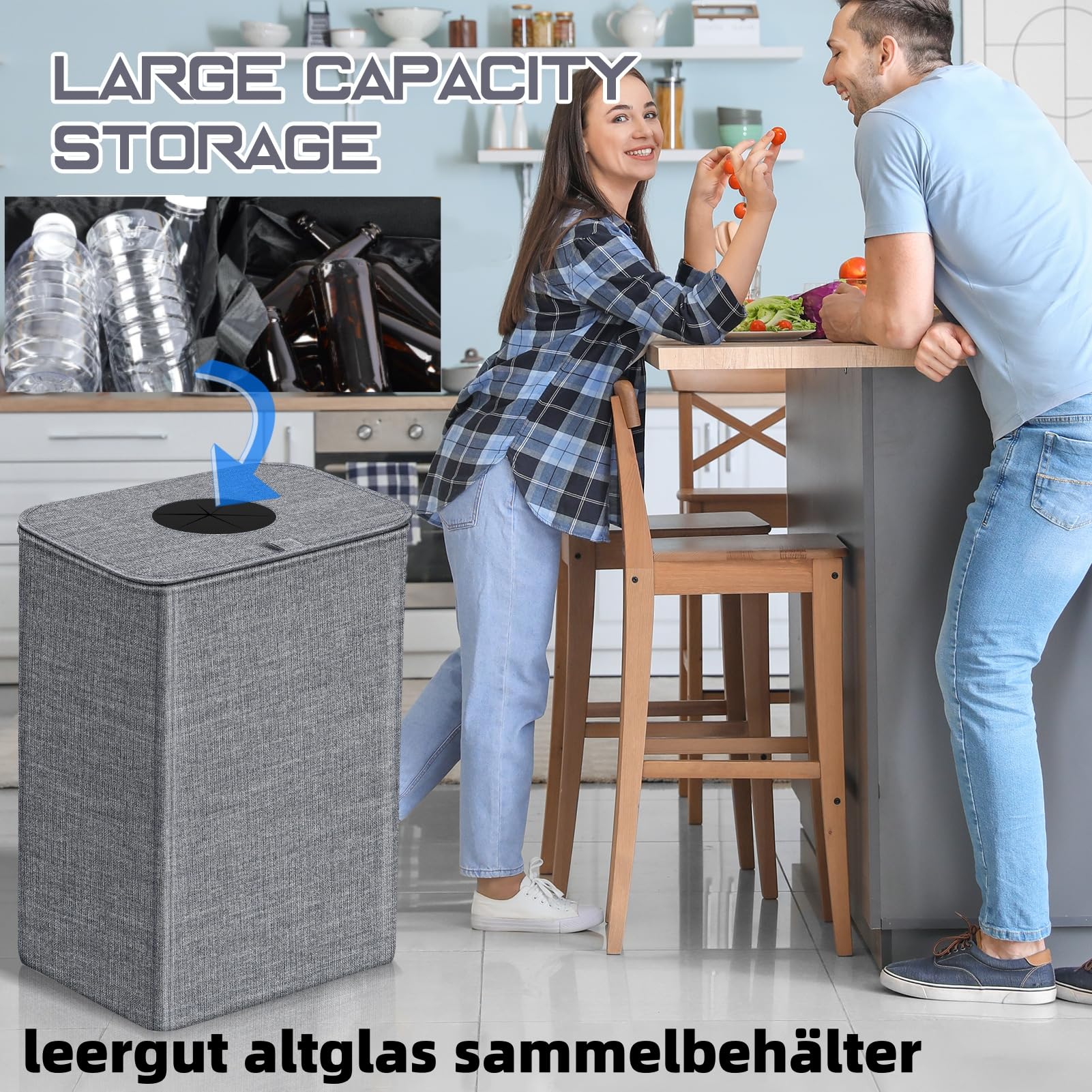 Hyunlai Deposit Bottles Collection Container with Lid Removable Bag - Image 3