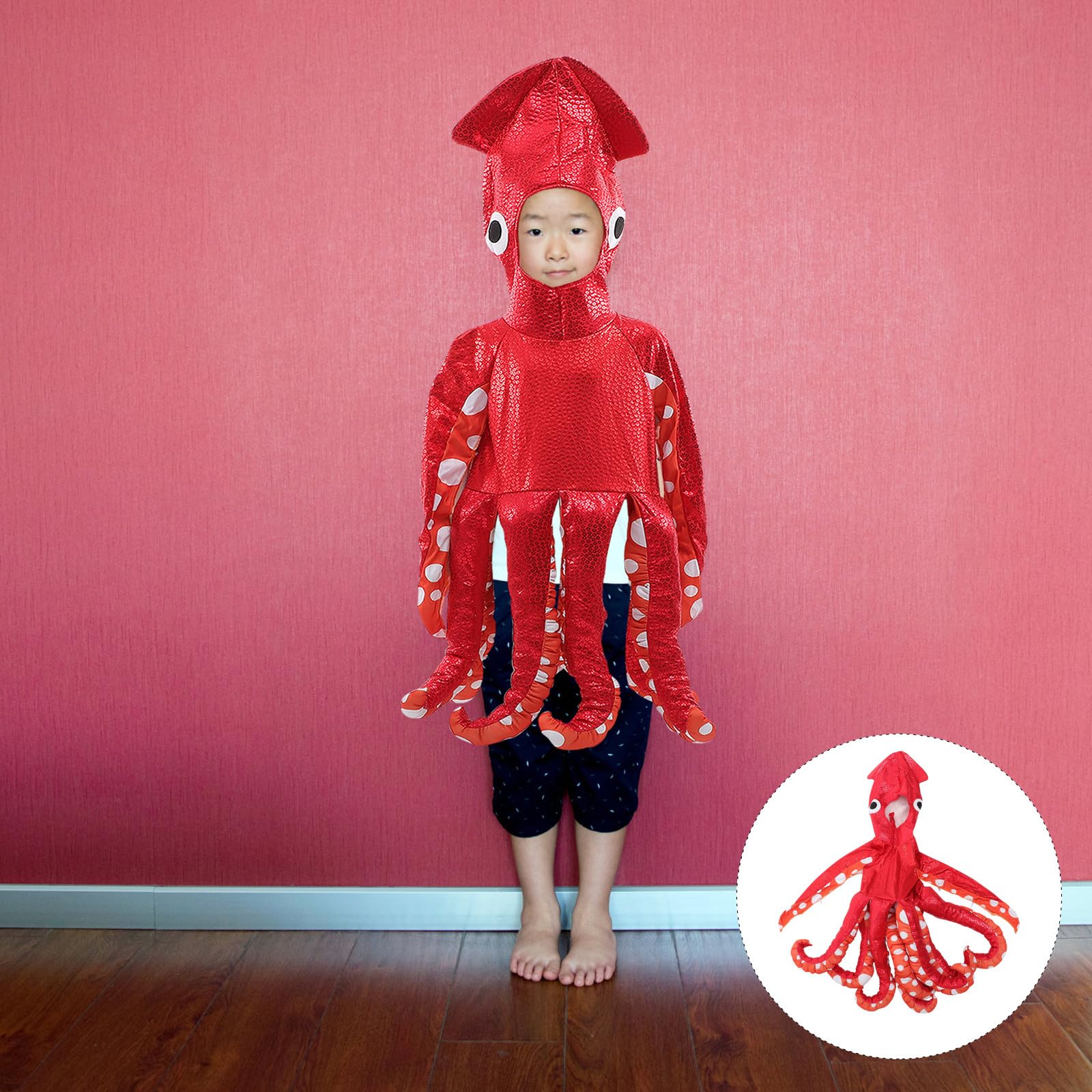 Hemobllo Costume da Calamaro per in Poliestere Resistente Cosplay e Gioco di Ruolo per Feste di Halloween Spettacoli Teatrali e Carnevale Design Unico e Accattivante per Festa in