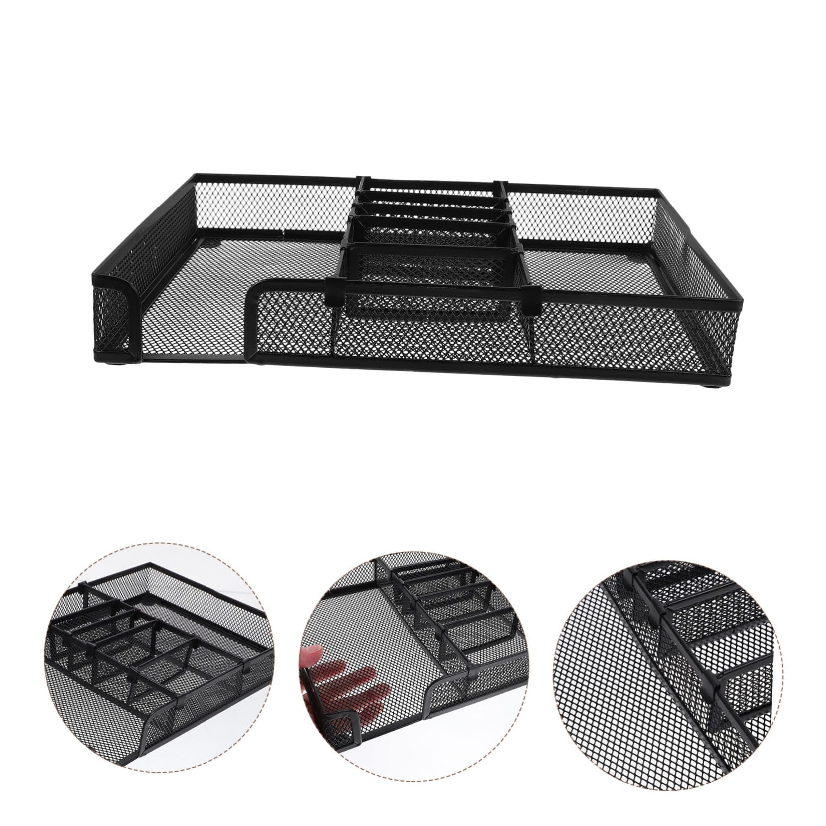 Gatuida Organizzatore per Scrivania Metallo Versatile con Scomparti Design Robusto e Facile per Ufficio e Casa per Penne e Utensili Cancelleria