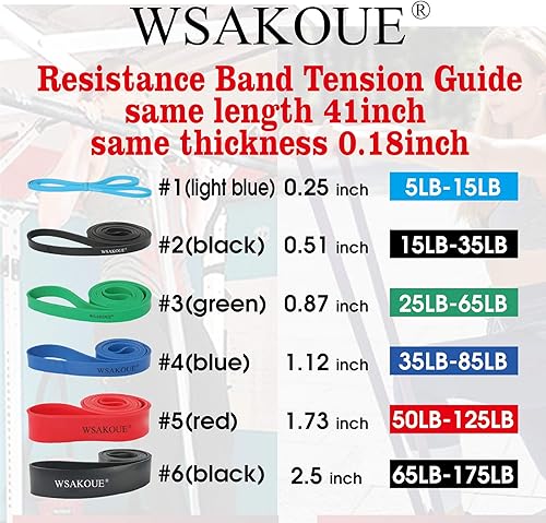 Miniatura 2 de Bandas de dominadas, bandas de resistencia, banda de asistencia para dominadas, bandas de ejercicio de resistencia para hombres y mujeres,