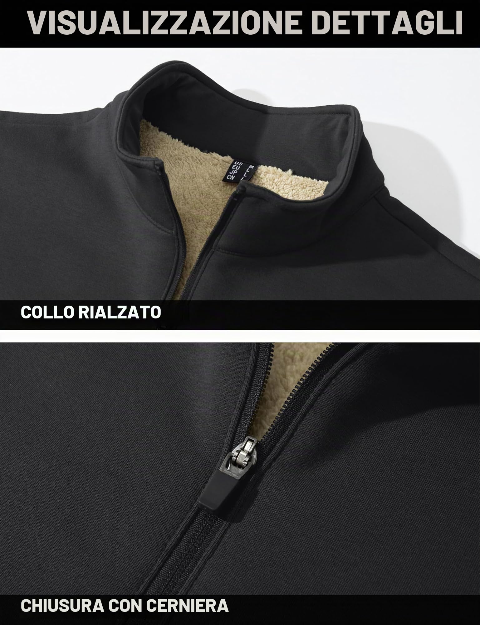 TACVASEN Pullover Uomo con Cerniera a 1/4 in Fleece Caldo con Forro Felpa | Pullover per Uomo, Maglione a Maniche Lunghe, per Uomini Inverno, Pullover di Peso Ponderoso