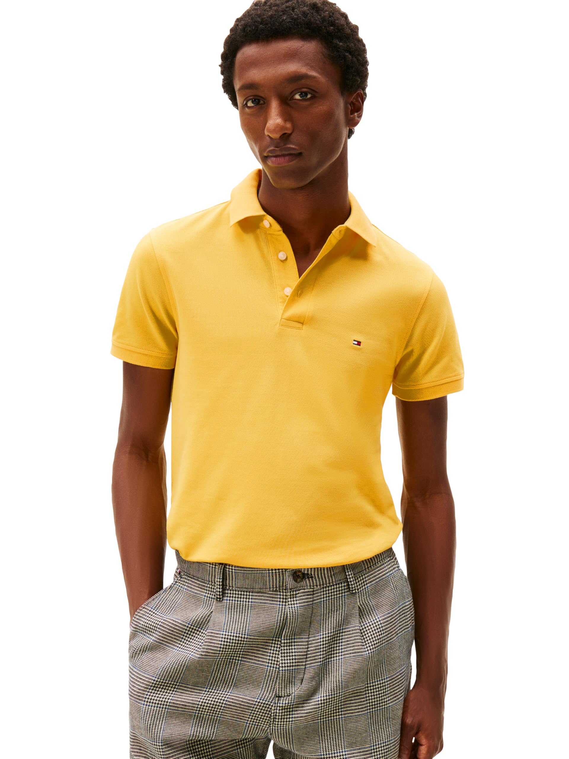 Tommy Hilfiger Short Sleeve Polo Shirts In Slim Fit with Stretch and Organic Pique Cotton Polo de Manga Corta de Corte Ajustado con algodón piqué elástico y orgánico Hombre
