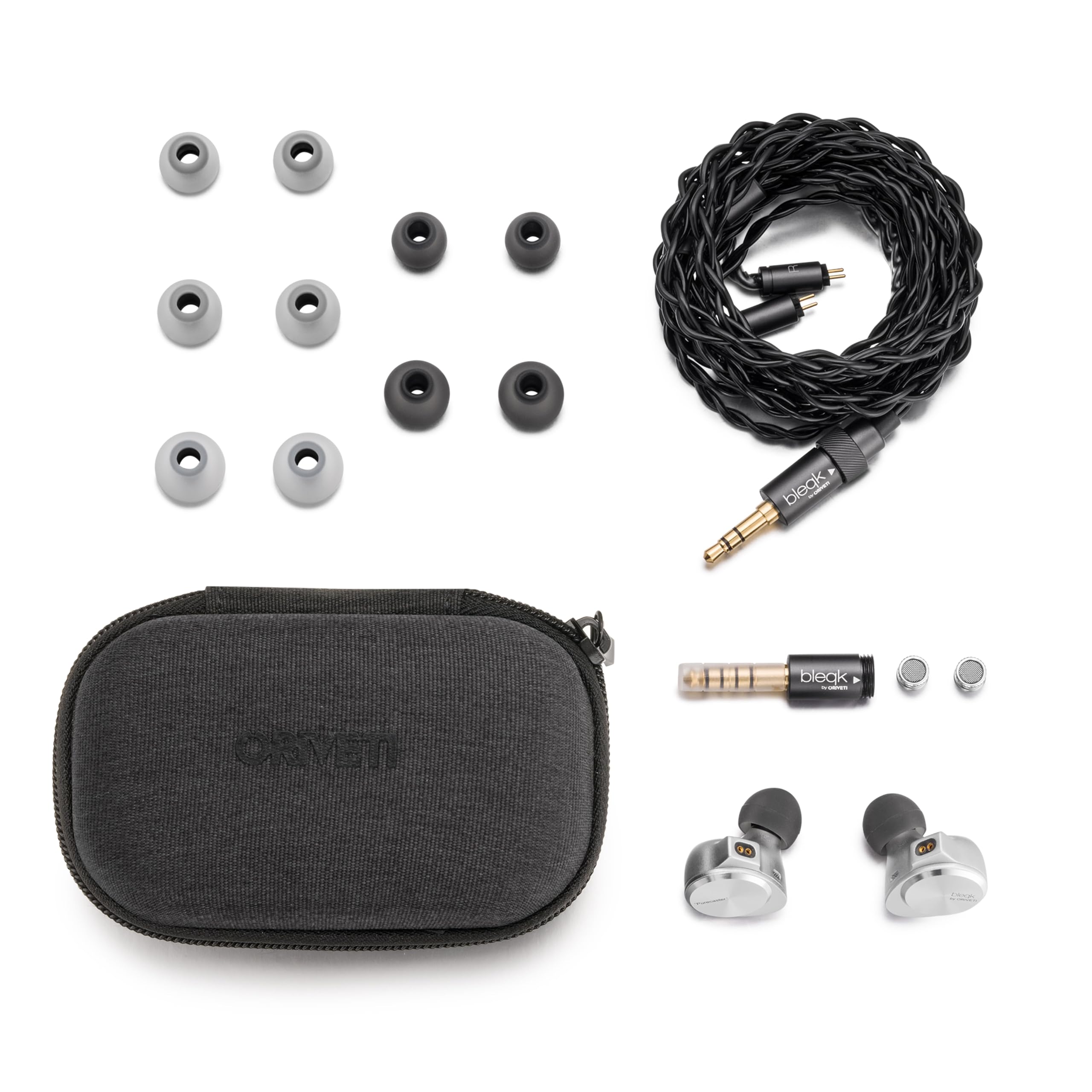 ORIVETI Monitor intraural de alta resolución Audiophile IEM, controlador dinámico con boquillas de afinación, carcasa de aluminio CNC, cable desmontable de 2 pines
