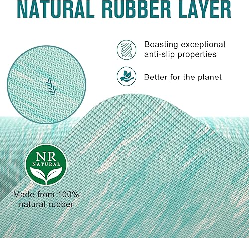 Miniatura 2 de UMINEUX Tapete de yoga extra grueso, 25 pulgadas (0.394 in), goma natural y TPE antideslizante con correa para mujeres y hombres, tapete de