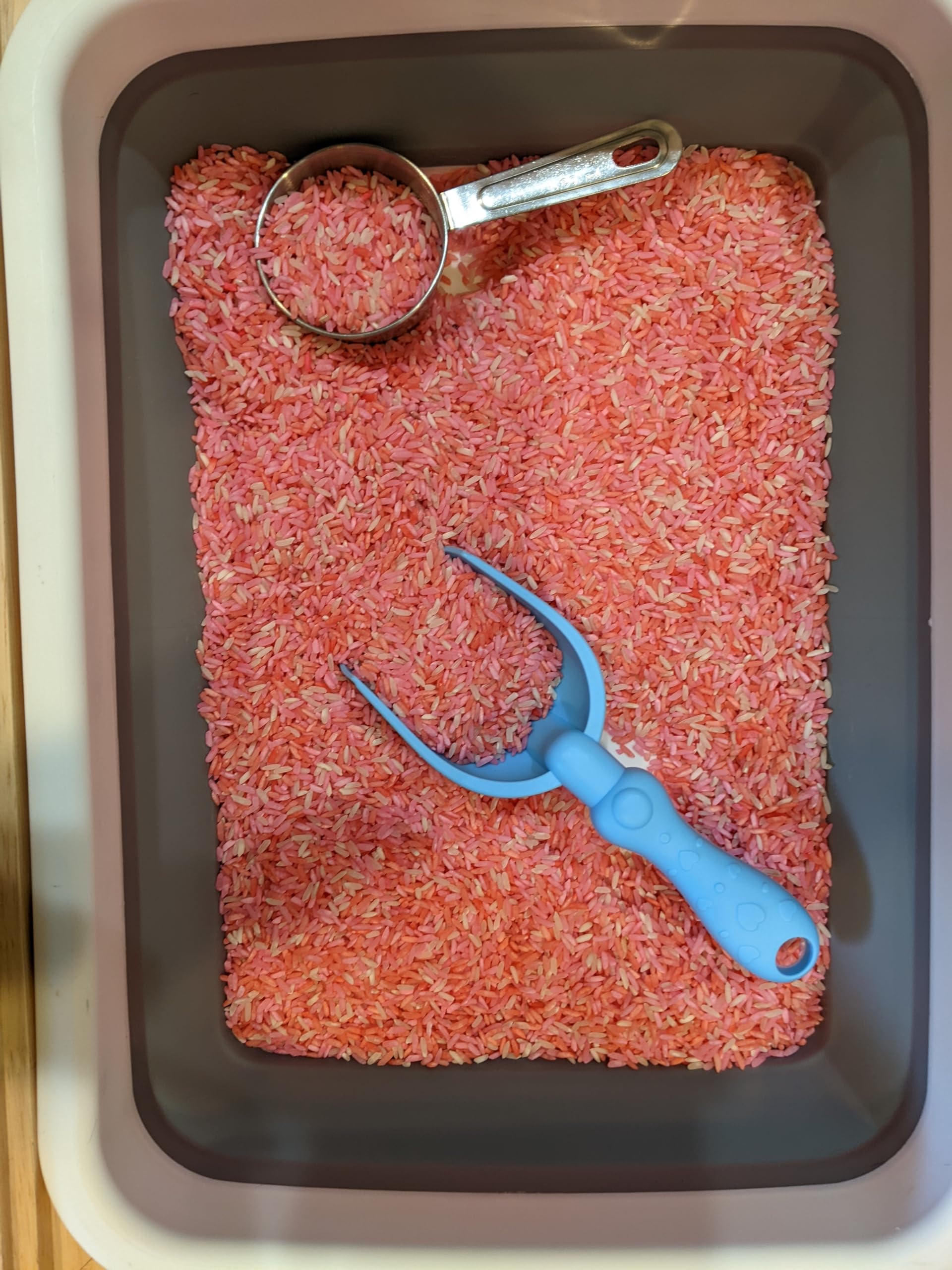 Learners for Life Handmade, Non-Toxic, Taste-Safe, Valentine's Day Sensory Bin Rice Filler, Valentine's Day Craft Rice