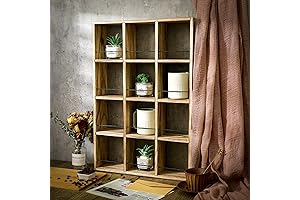 Rustic Wooden Mug Display Rack Storage