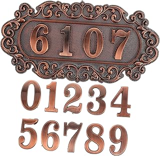 1 Set House Address Plaque Digital License Plate Sticker by Numbers 3D Stickers 9 House Numbers House Number Sign Address Number Plaques Doorplate Sign Decorative Door Sign