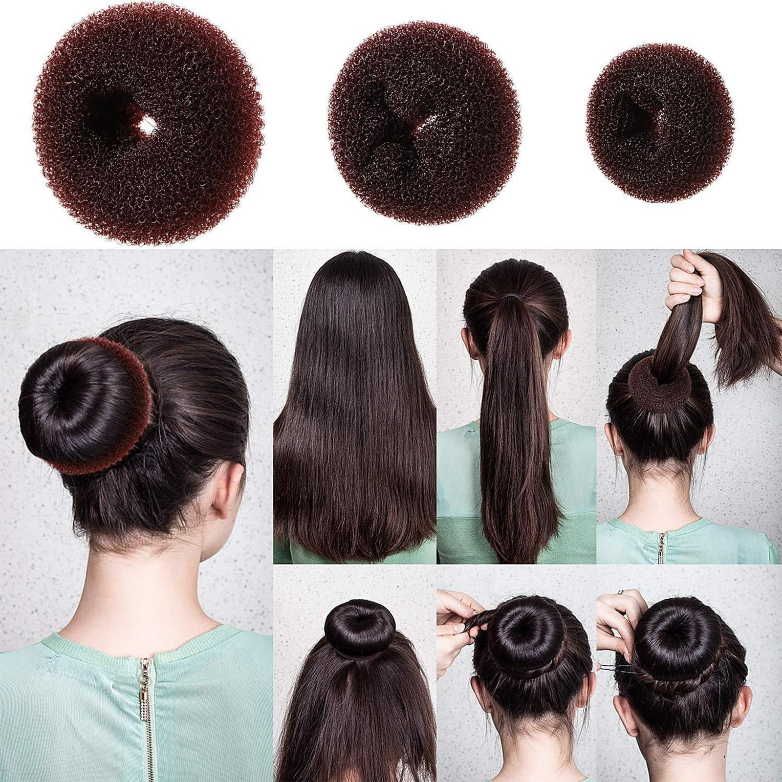 23 Pcs Hair Styling Tools Kit for Women, Professional Updo Accessories Set including Hair Donut, Bobby Pins - Image 4