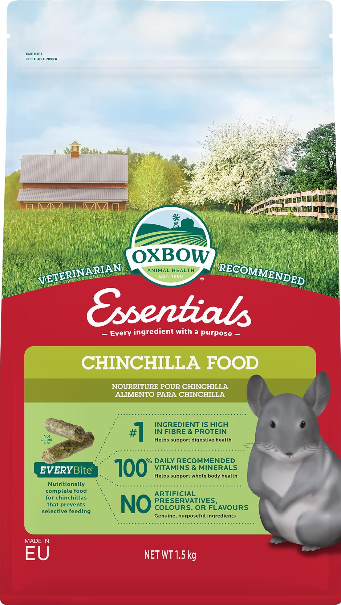 Oxbow Essentials Cibo per cincillà - 1,5 kg
