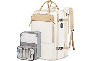 MATEIN Carry On Backpack for Women, 50L Expanded Travel Laptop Backpack