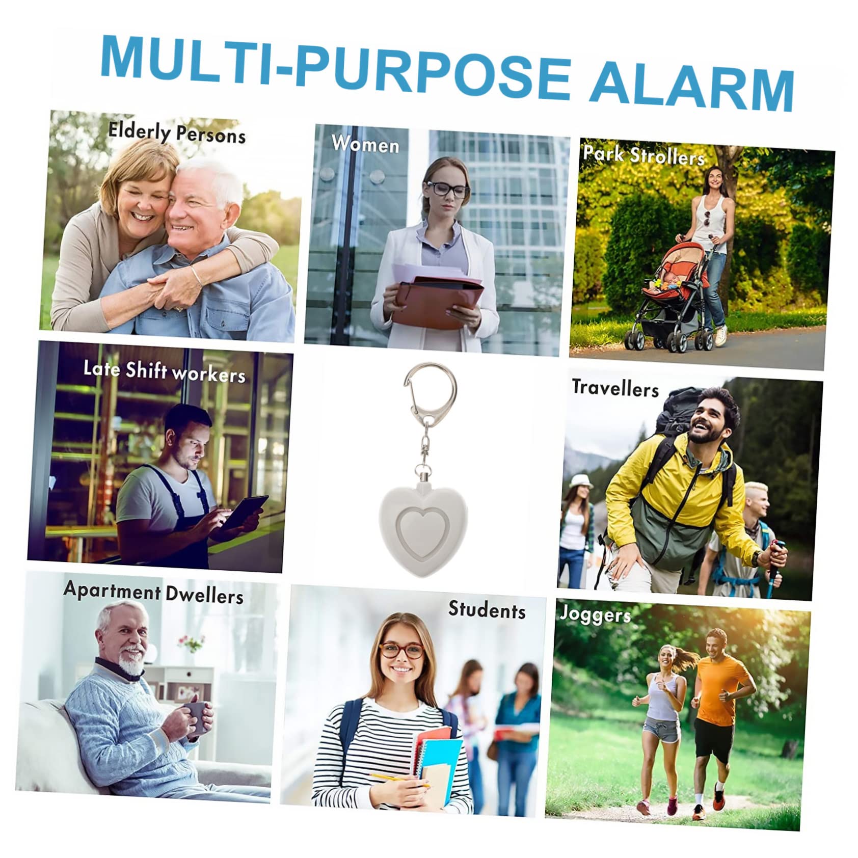 5piezas Alarma Personal Forma De con Luz Led De Seguridad para Mujeres Alarma De Personal para Emergencias y Situaciones