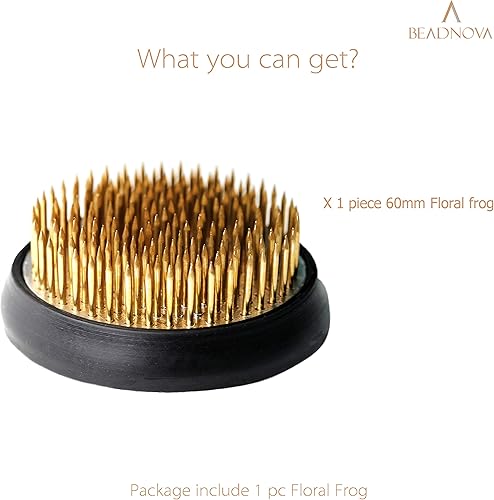 Miniatura 3 de BEADNOVA Flower Frog Ikebana Kenzan con junta de goma, rana floral para arreglos jarrón Ikebana (2.4 pulgadas/2.362 in, 1 unidad)