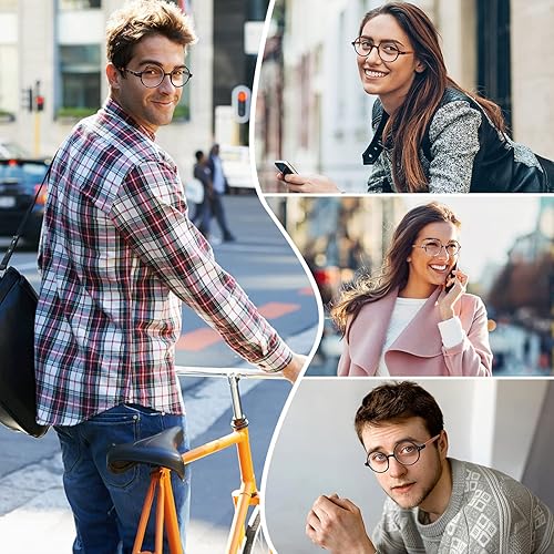 Miniatura 2 de TISHUI Gafas de lectura redondas para mujeres y hombres, con bloqueo de luz azul, para lectores circulares, unisex, ultraligeros, lentes de tramposos