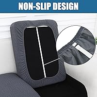 Vista 3 de Smiry Fundas de cojines impermeables para sofá, fundas de sofá seccional de jacquard elástico, funda de sofá chaise lounge en forma de L, protector