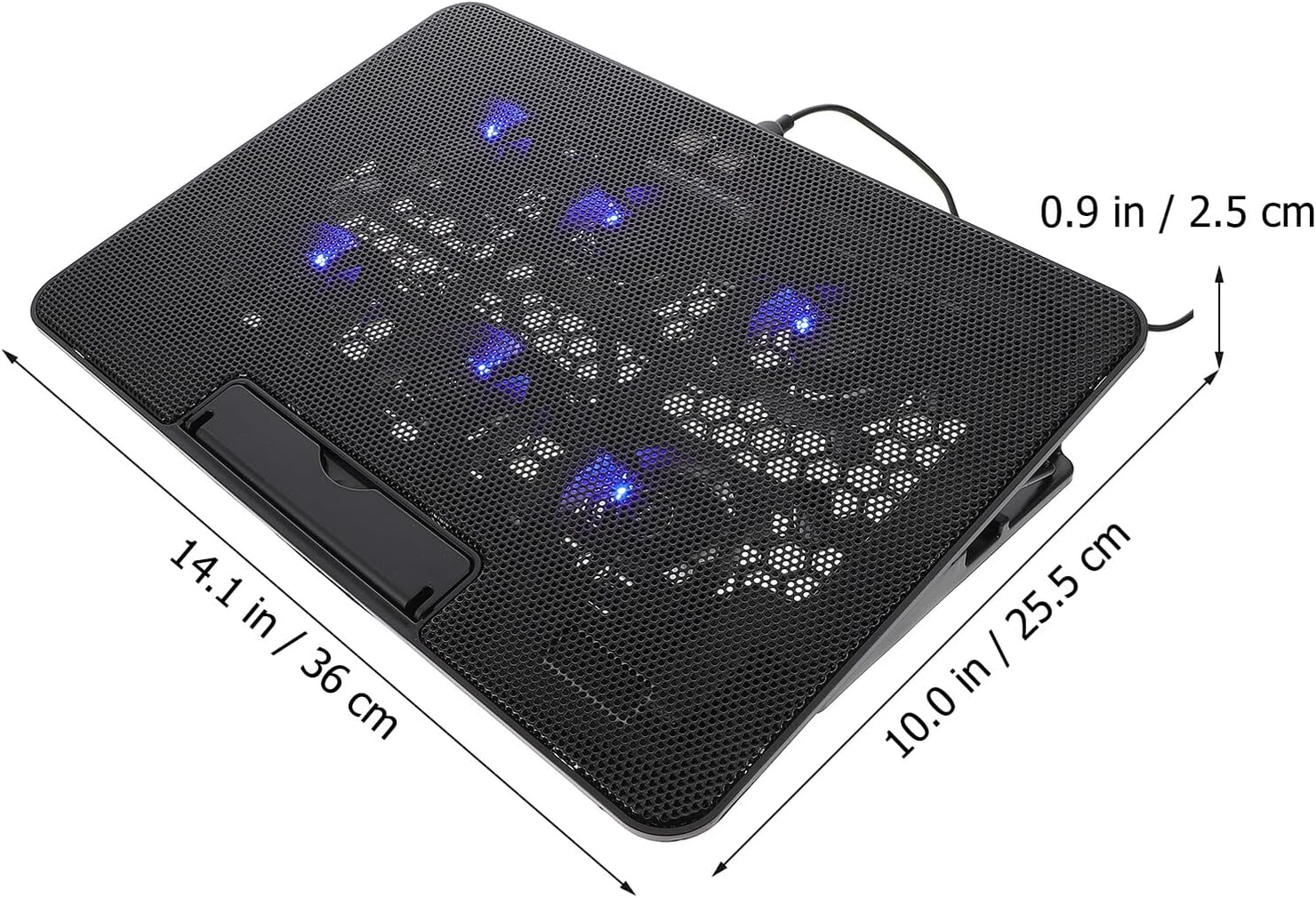 Laptop Cooling Pad 15.6 Inch Silent Cooling Stand with 6 Fans USB Powered for Gaming and Office Laptops Black