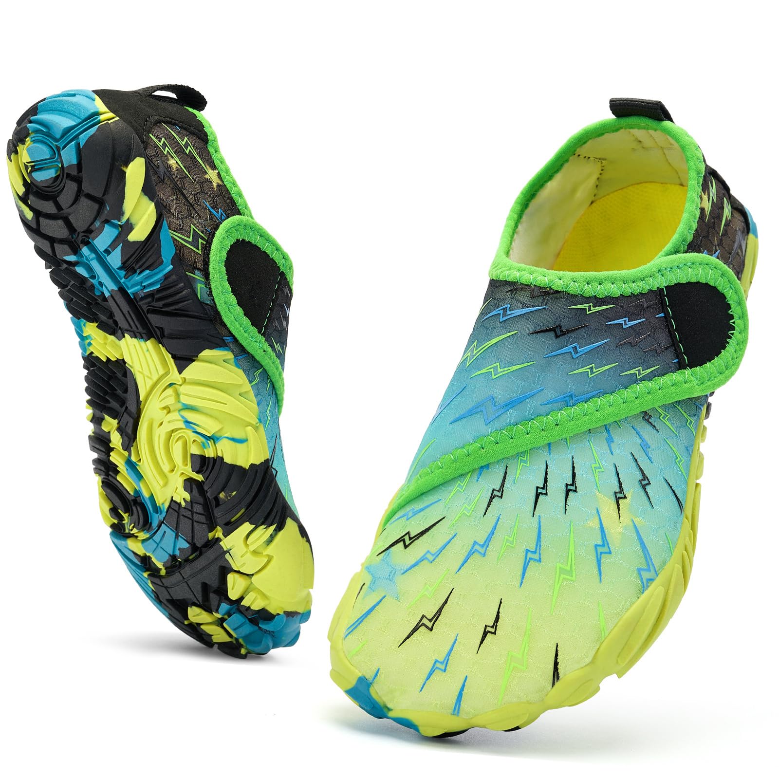 Kids Water Shoes Boys Girls - Wide Toe Box Quick Dry Barefoot Shoes Breathable Non Slip Aqua Athletic Sneakers for Swim Beach Pool Kayak Hiking Sand