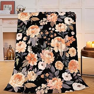 Flower Throw Blanket - Soft Plush Fleece Floral Bedding Blankets- Cozy F...
