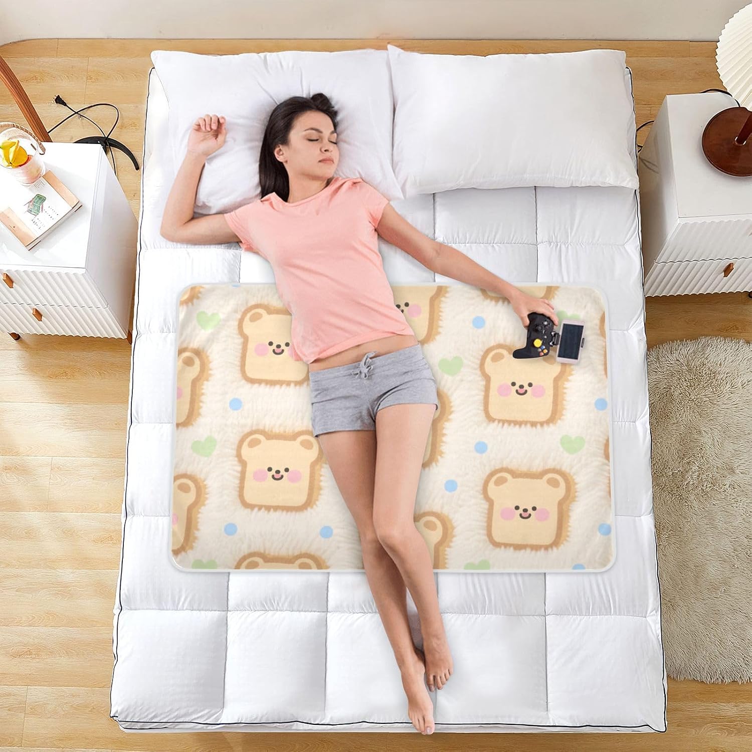 Cartoon and Cute Brown Toast Dog Extra Large Resuable Toddler Mattress Pads Highly Absorbent Bed Wetting Pads Leakproof Quick Drying Pad Liner for Baby Toddler Children , 52" L x 34" W