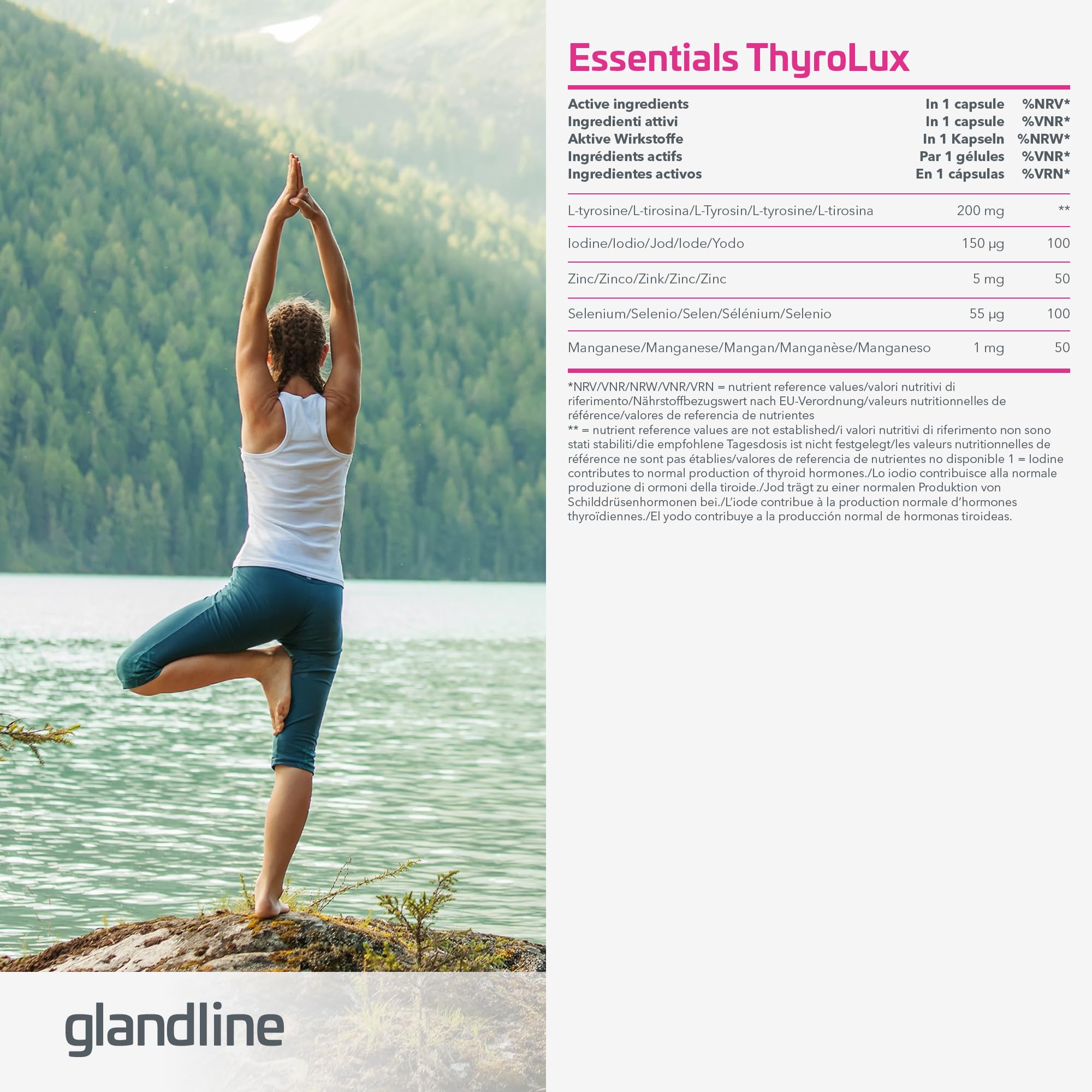 Jod Tabletten – Schilddrüse – Jod 150µg – Zink, Selen, L Tyrosin, Mangan – Pflanzlicher Ursprungs – 180 Kapseln Hochdosiert für 180 Tage – Thyrolux Sensilab