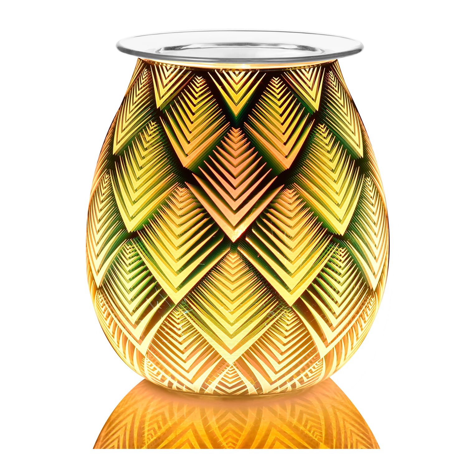 Wax Lume Electric Wax Melt Burner UK – Plug in 3D Glass Oil Burner with Adjustable Night Light, Flameless Aroma Warmer for Home Office Bedroom, Easy Clean Wax Melt Warmer — image 1