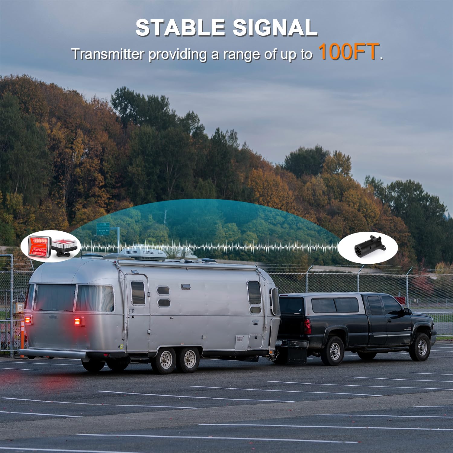 LINKITOM Wireless Trailer Lights Magnetic Kit, Rechargeable Portable LED Stop/Turn/Tail Lights Kit for Towing, IP67 Waterproof, No Wiring, for Trucks, Utility Trailer, RV Camper, Boat (2-Pack)