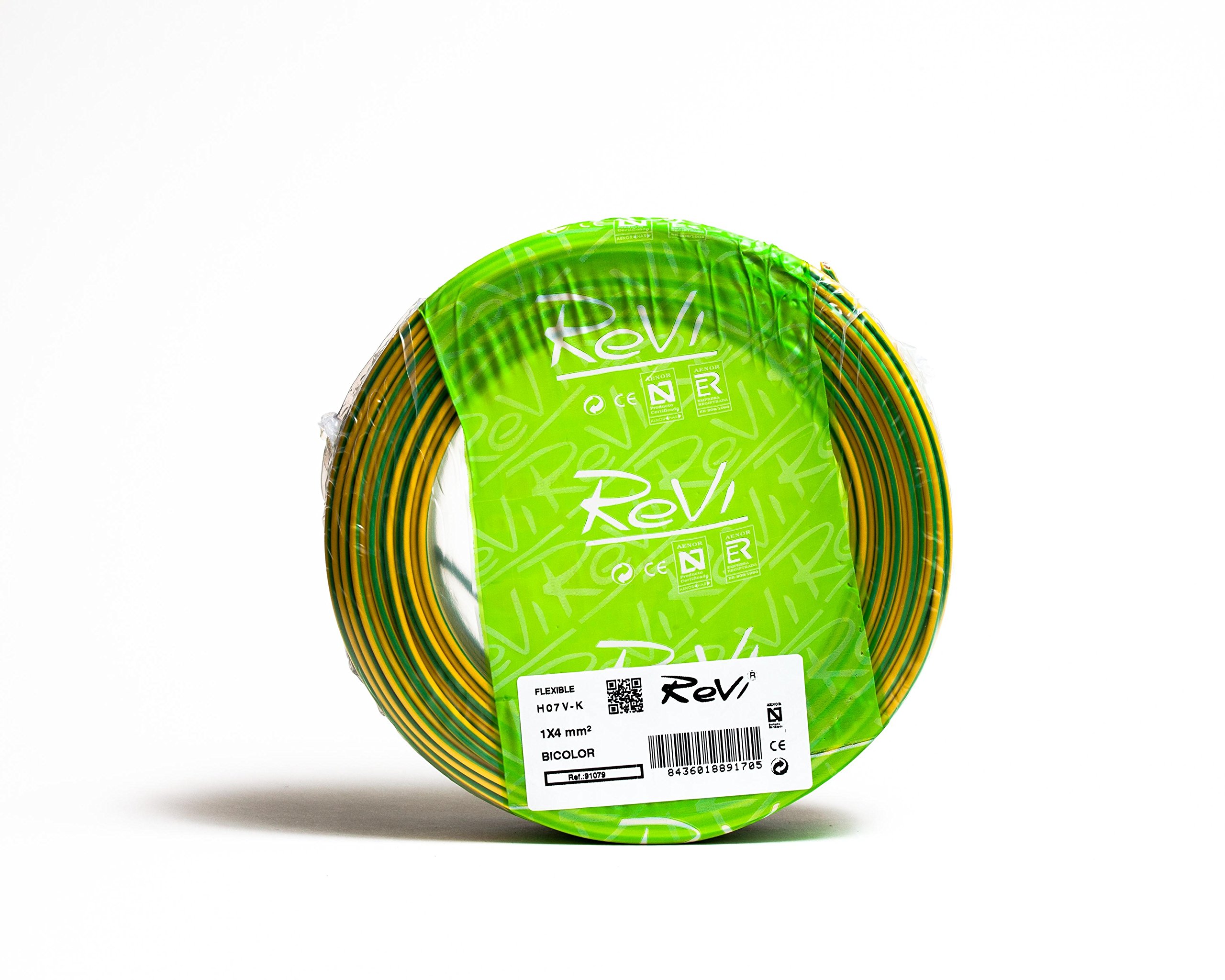 Cable FLEXIBLE H07V-K 1 x 4 mm² 50 m (Bicolor (Amarillo/Verde))